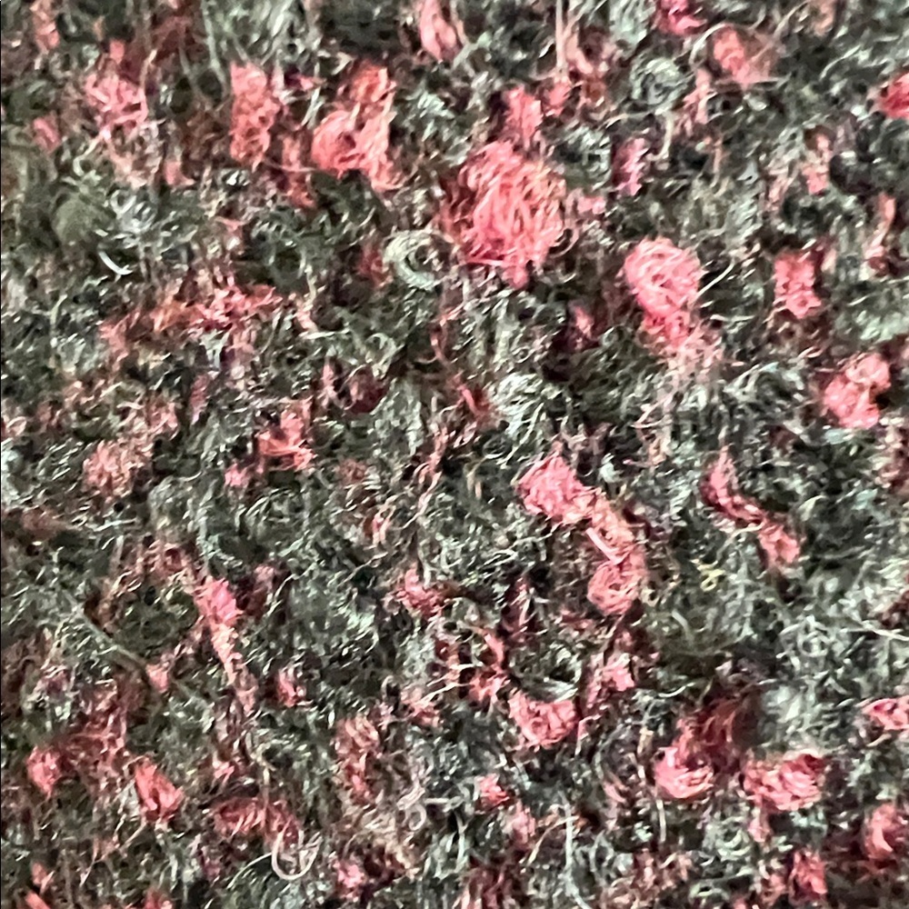 RACHEL Rachel Roy Burgundy/Black Bouclé Funnel Neck Wool Blend Zip Coat Size L - Picture 3 of 11